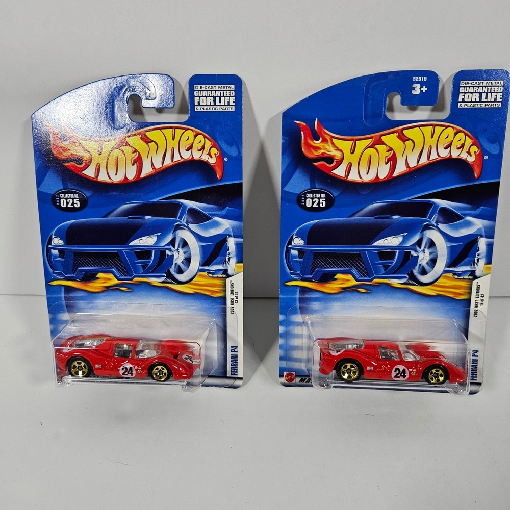 Hot Wheels 2002 First Editions Ferrari P4 Red #025 Diecast Car Lot of 2 52915 - Picture 7 of 7